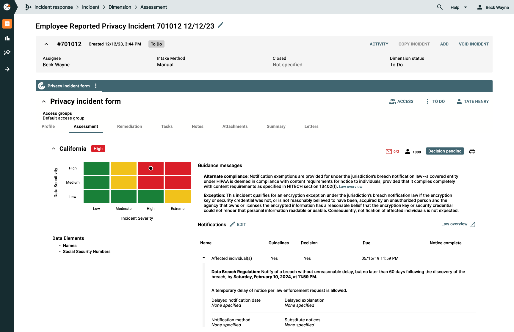 screenshot of Radar Privacy